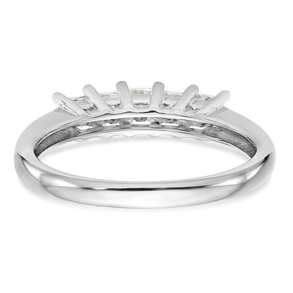 14K Weißgold Ehering mit 5 natürlichen Diamanten
