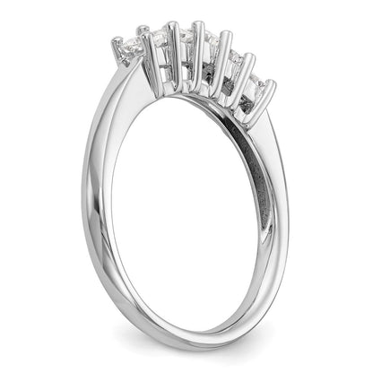 14K Weißgold Ehering mit 5 natürlichen Diamanten