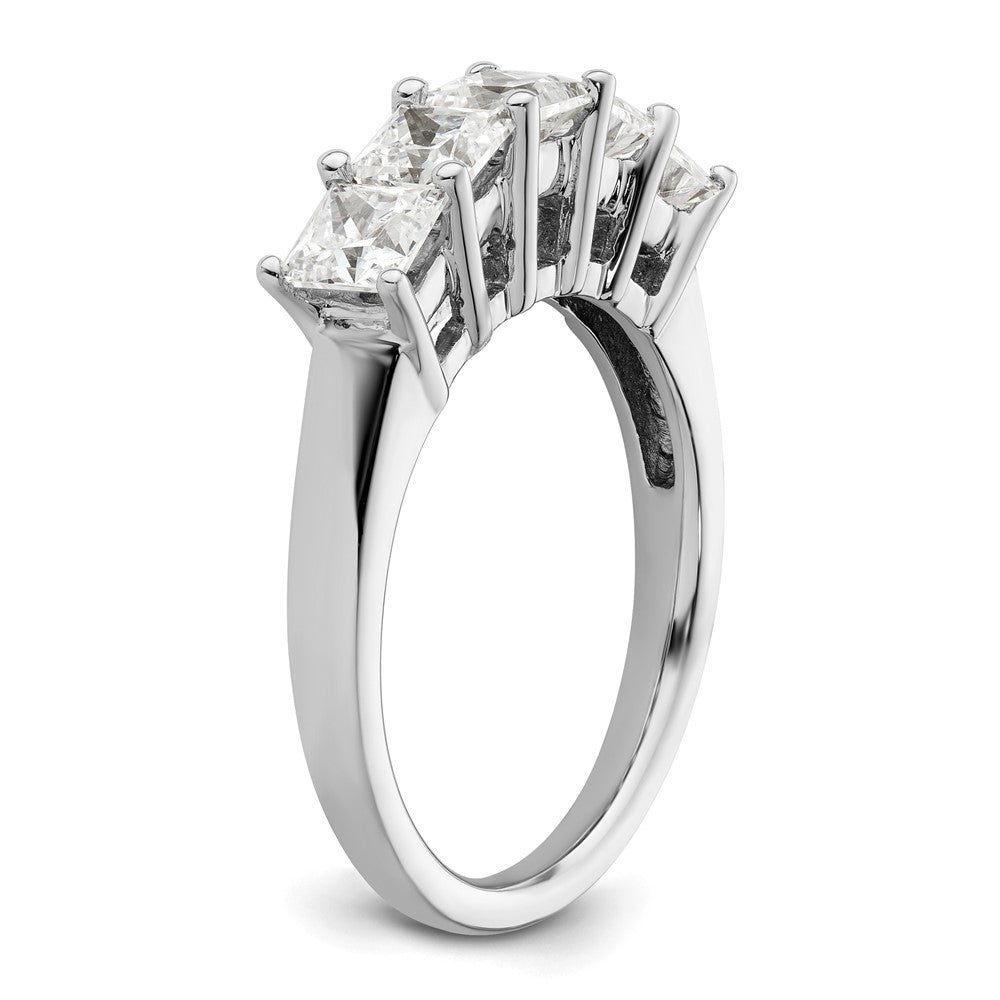 585 Weißgold Ehering mit 5 natürlichen Diamanten