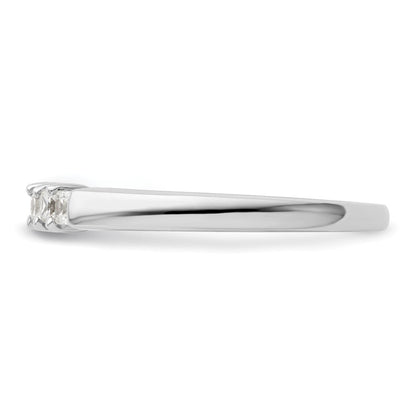 14K Weißgold Ehering mit 5 Diamanten