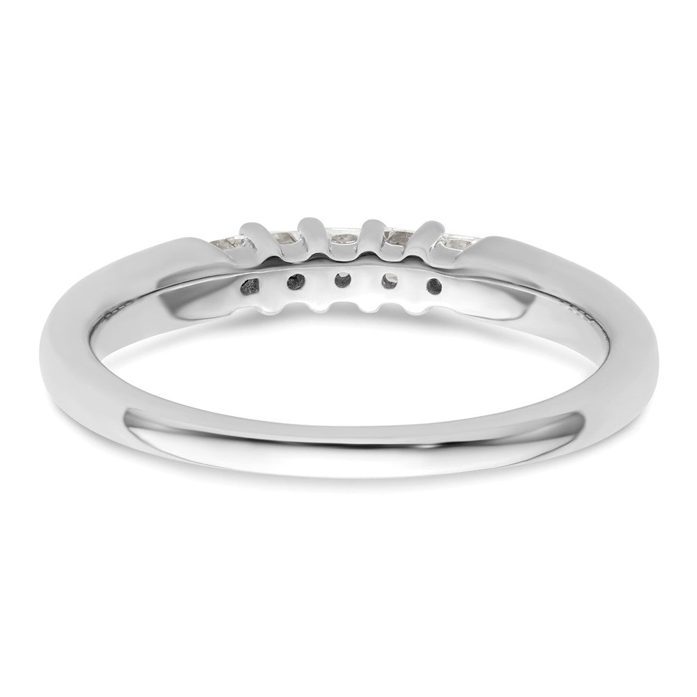 14K Weißgold Ehering mit 5 Diamanten