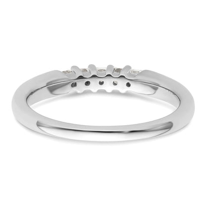 14K Weißgold Ehering mit 5 Diamanten