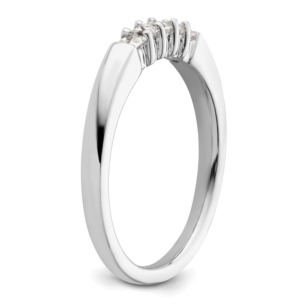 14K Weißgold Ehering mit 5 Diamanten
