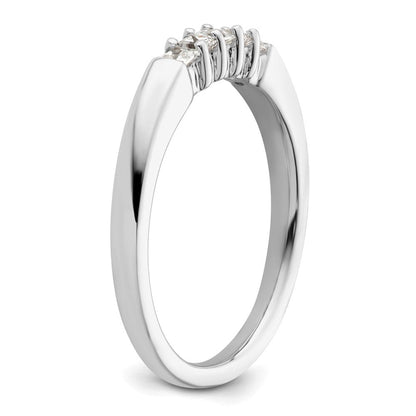 14K Weißgold Ehering mit 5 Diamanten