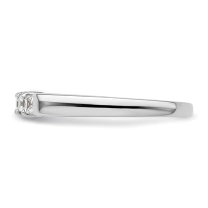 585 Weißgold Ehering mit 5 echten Diamanten