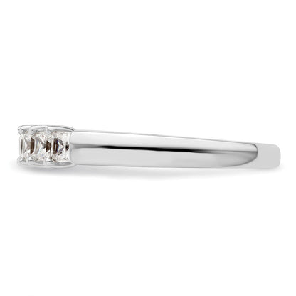 14K Weißgold Ehering mit 5 Diamanten