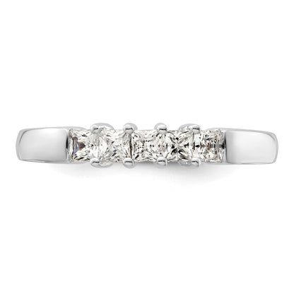 14K Weißgold Ehering mit 5 Diamanten