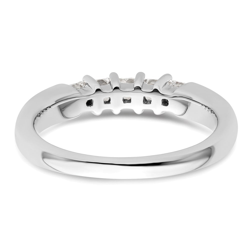 14K Weißgold Ehering mit 5 Diamanten
