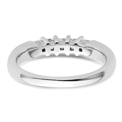 14K Weißgold Ehering mit 5 Diamanten