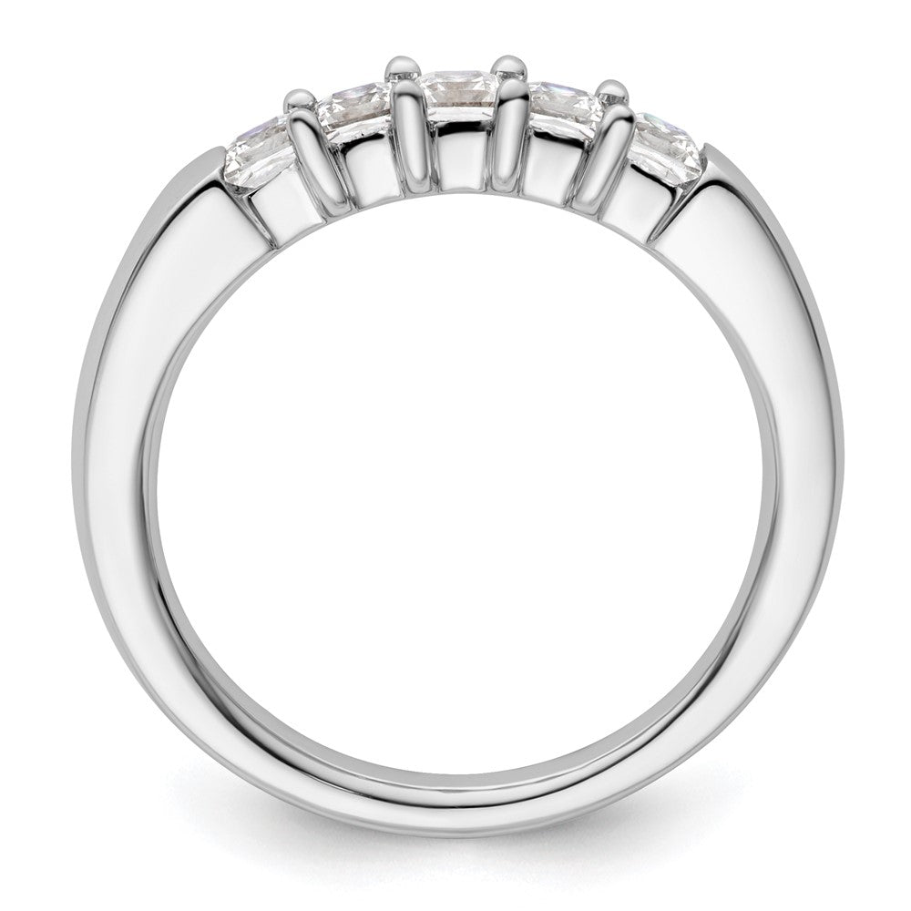 14K Weißgold Diamant-Ring mit 5 Steinen