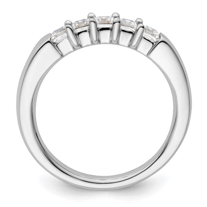 14K Weißgold Diamant-Ring mit 5 Steinen