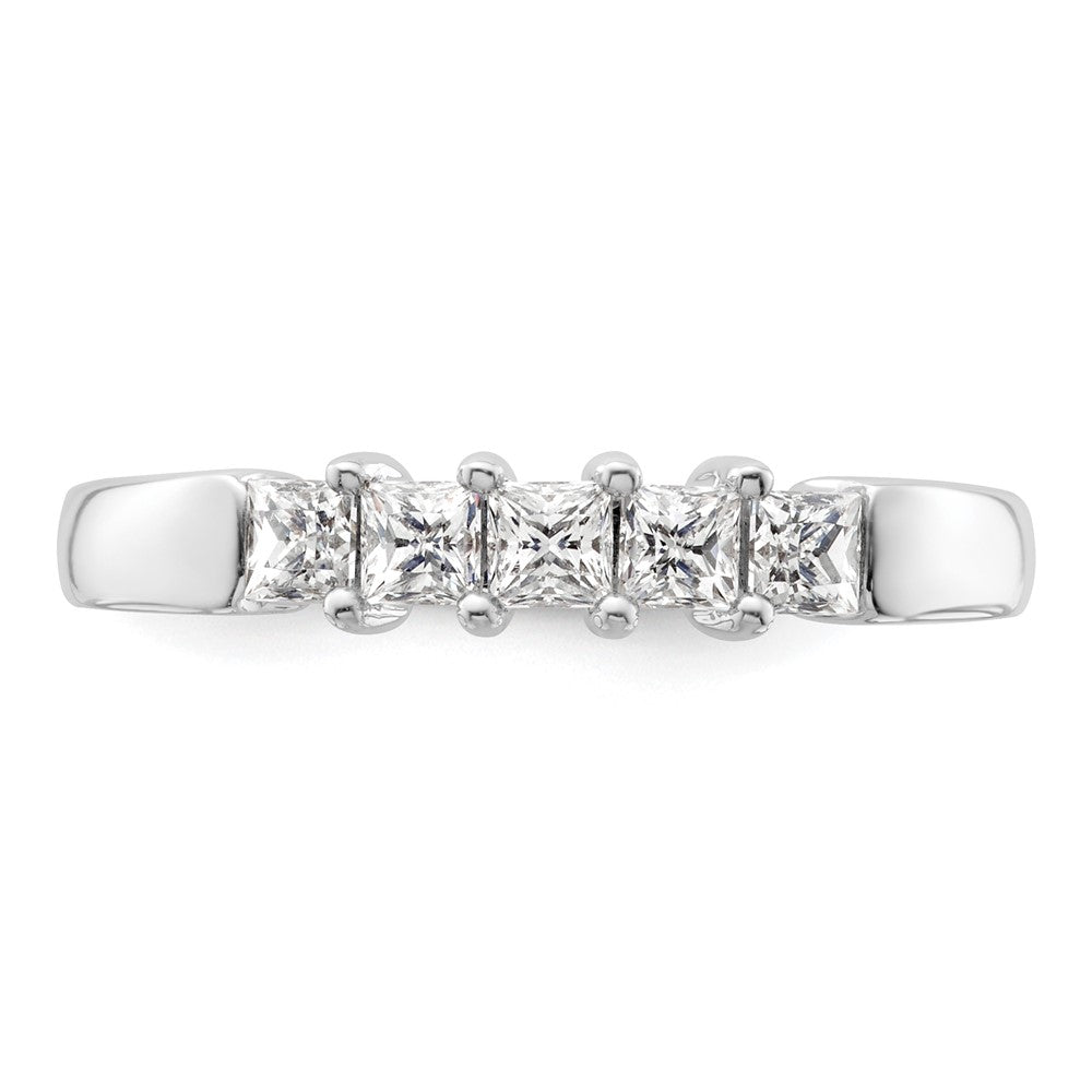 14K Weißgold Diamant-Ring mit 5 Steinen
