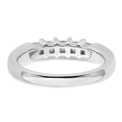 14K Weißgold Diamant-Ring mit 5 Steinen