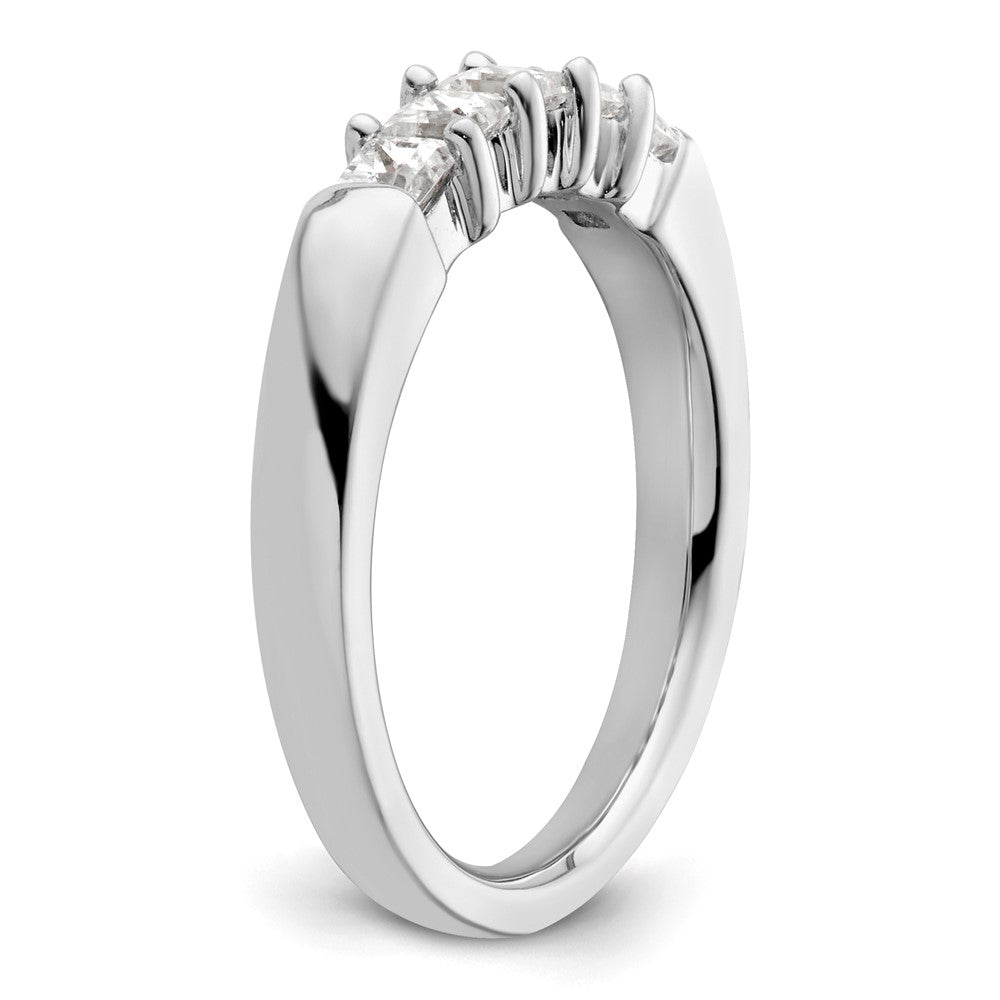 14K Weißgold Diamant-Ring mit 5 Steinen