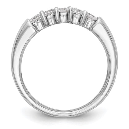 585 Weißgold Ehering mit 5 natürlichen Diamanten