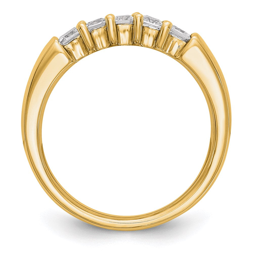 14K Gelbgold 5 Stein Diamant Ring