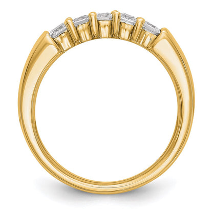 14K Gelbgold 5 Stein Diamant Ring