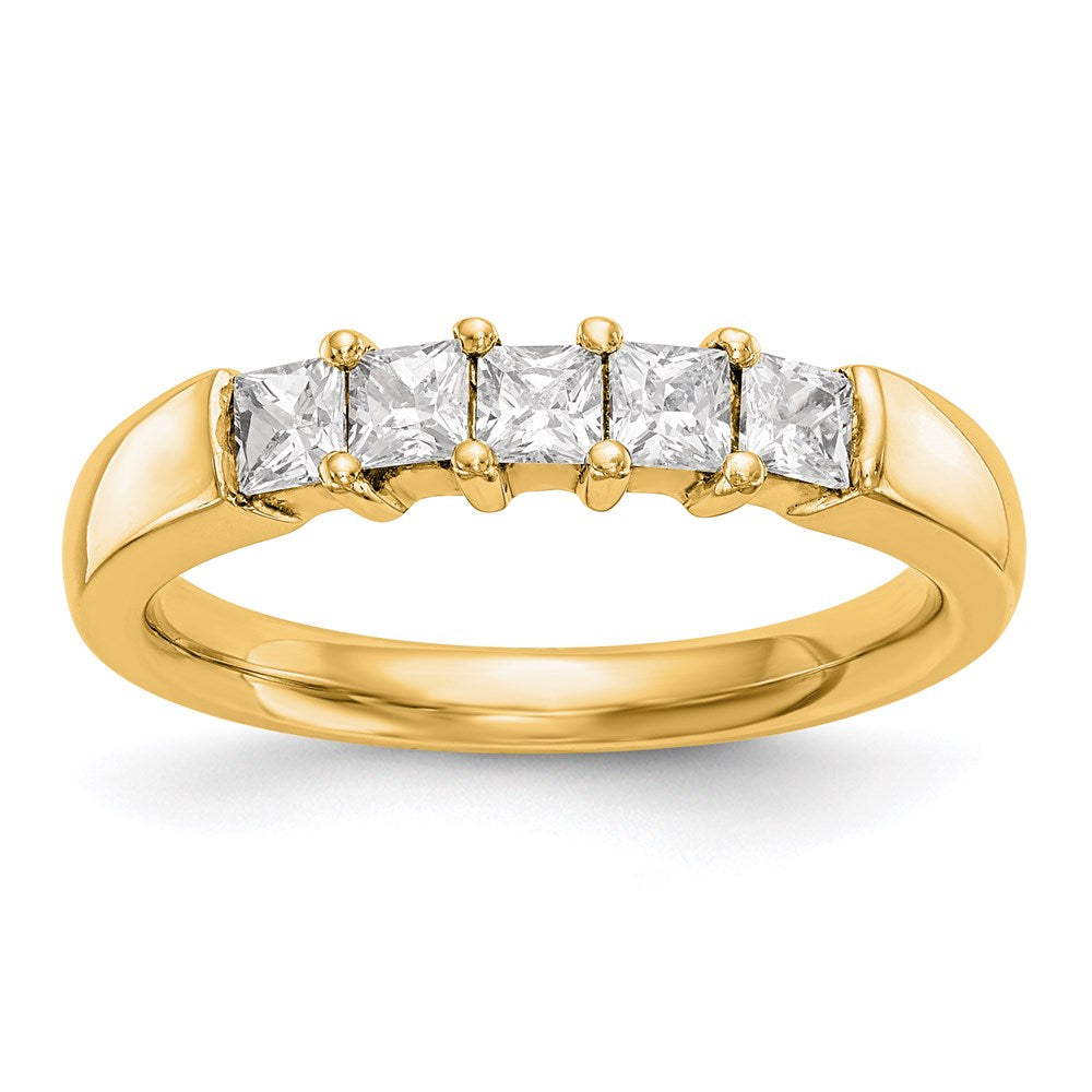 14K Gelbgold 5 Stein Diamant Ring