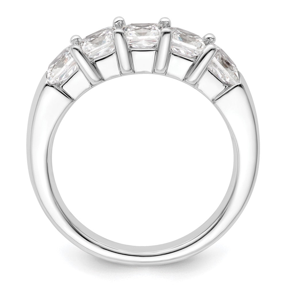 14K Weißgold Ehering mit 5 natürlichen Diamanten