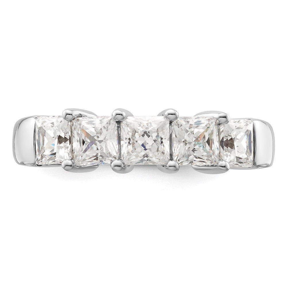 14K Weißgold Ehering mit 5 natürlichen Diamanten