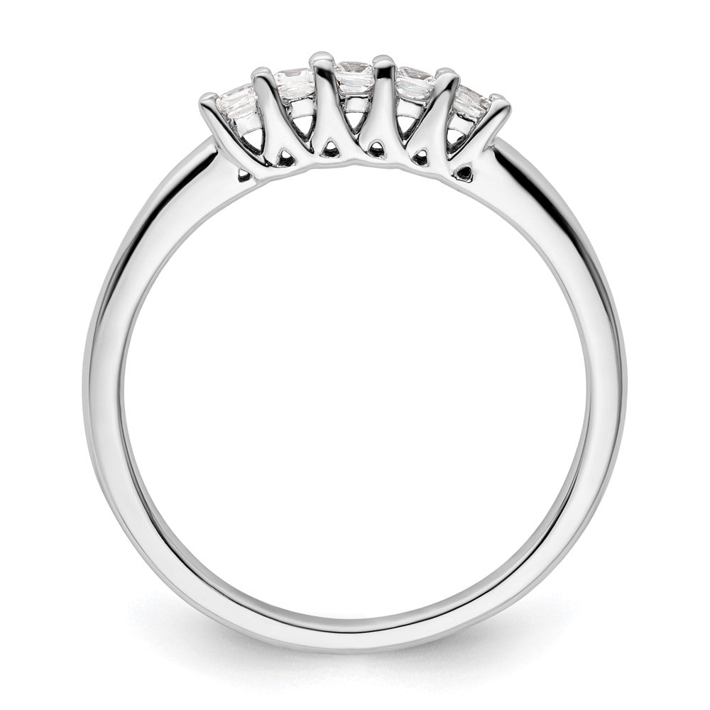 14K Weißgold Ehering mit 5 natürlichen Diamanten