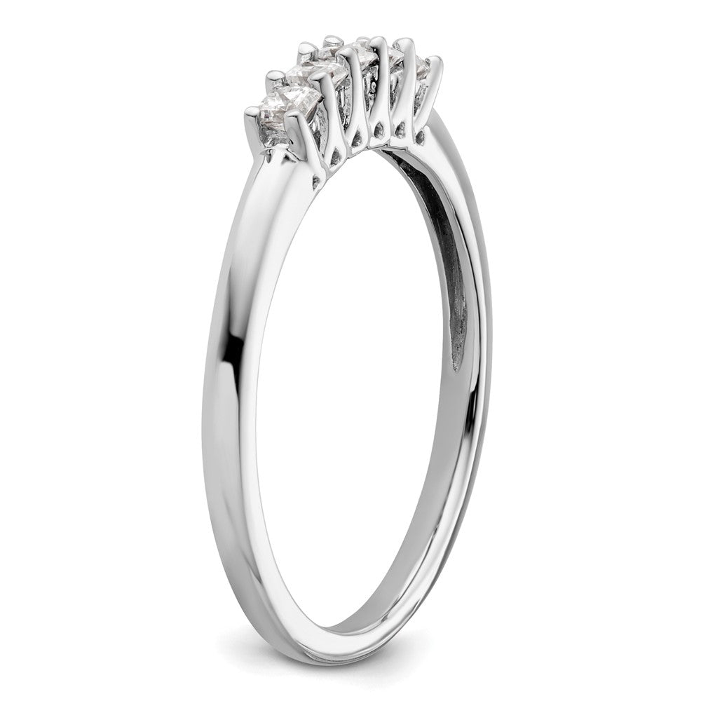 14K Weißgold Ehering mit 5 natürlichen Diamanten