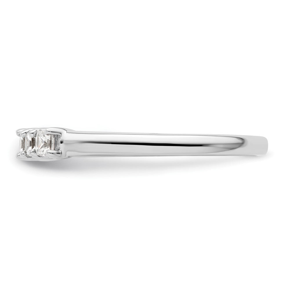 14K Weißgold Ehering mit 5 natürlichen Diamanten