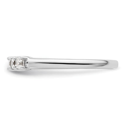 14K Weißgold Ehering mit 5 natürlichen Diamanten