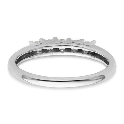 14K Weißgold Ehering mit 5 natürlichen Diamanten