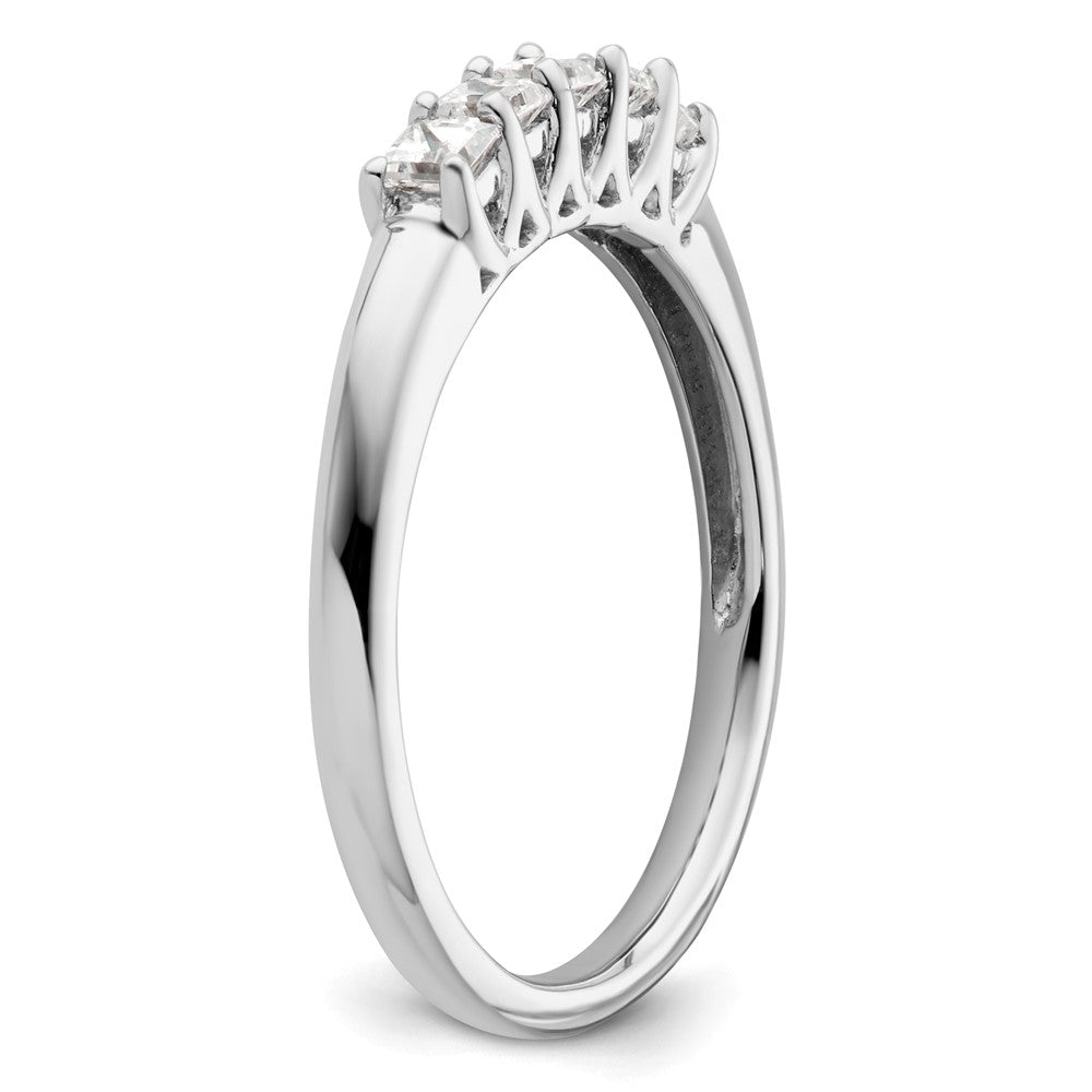 14K Weißgold Ehering mit 5 natürlichen Diamanten