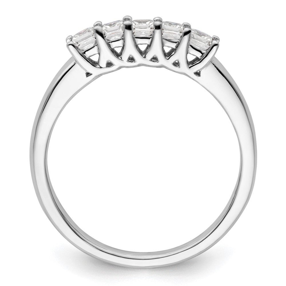 585 Weißgold Ehering mit 5 natürlichen Diamanten, 0,5 ct. Gesamtgewicht