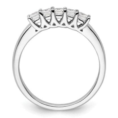585 Weißgold Ehering mit 5 natürlichen Diamanten, 0,5 ct. Gesamtgewicht