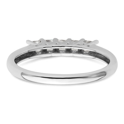 585 Weißgold Ehering mit 5 natürlichen Diamanten, 0,5 ct. Gesamtgewicht