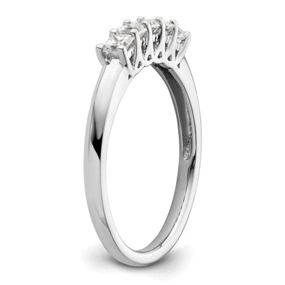 585 Weißgold Ehering mit 5 natürlichen Diamanten, 0,5 ct. Gesamtgewicht