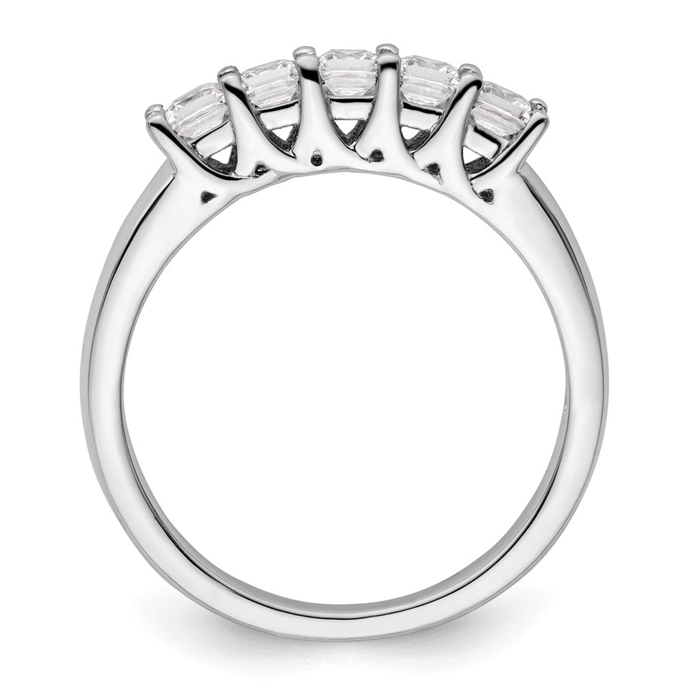 585 Weißgold Fünf-Stein-Ring mit natürlichen Diamanten