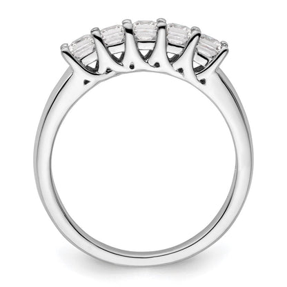 585 Weißgold Fünf-Stein-Ring mit natürlichen Diamanten