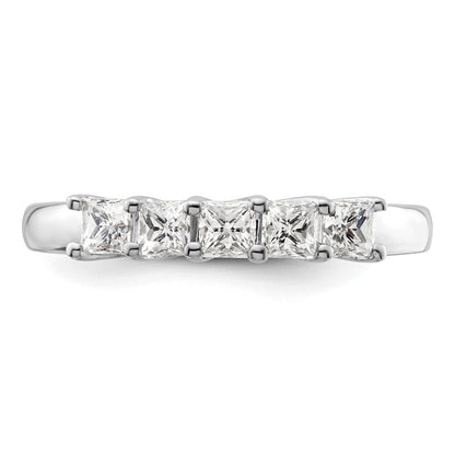 585 Weißgold Fünf-Stein-Ring mit natürlichen Diamanten