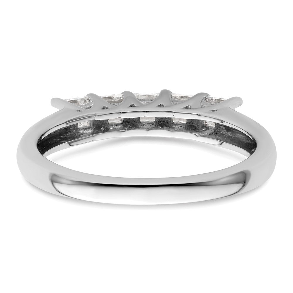 585 Weißgold Fünf-Stein-Ring mit natürlichen Diamanten