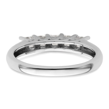 585 Weißgold Fünf-Stein-Ring mit natürlichen Diamanten