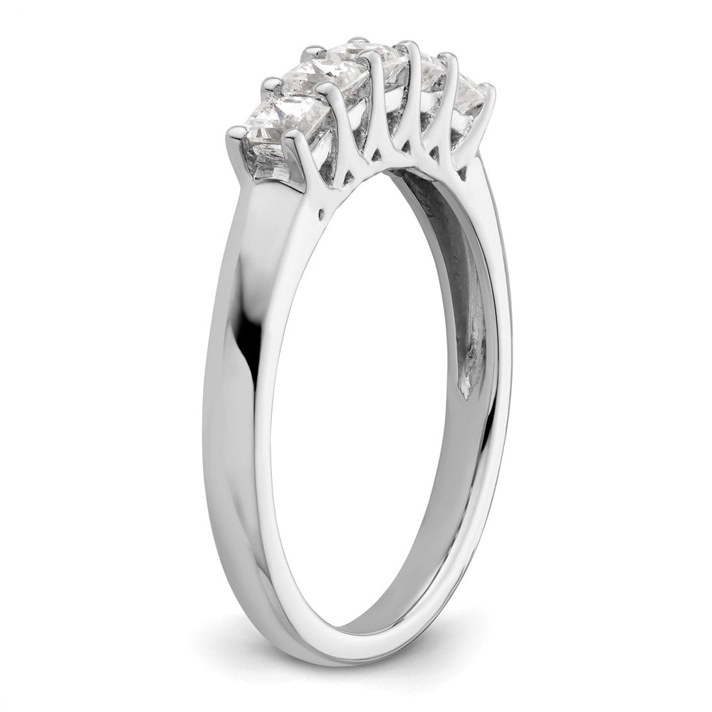 585 Weißgold Fünf-Stein-Ring mit natürlichen Diamanten