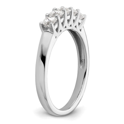 585 Weißgold Fünf-Stein-Ring mit natürlichen Diamanten