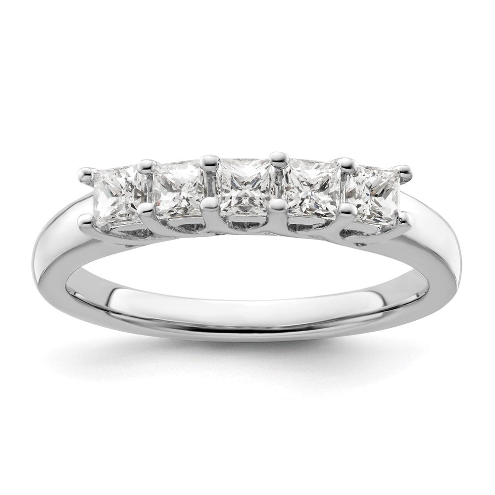 585 Weißgold Fünf-Stein-Ring mit natürlichen Diamanten