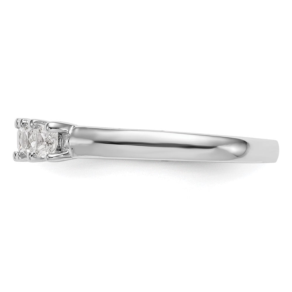 14K Weißgold Ehering mit 5 natürlichen Diamanten, 0,925 ct Gesamtgewicht