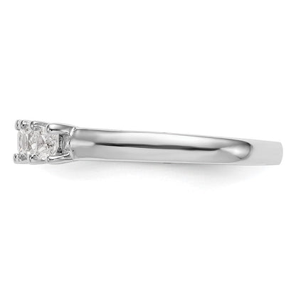 14K Weißgold Ehering mit 5 natürlichen Diamanten, 0,925 ct Gesamtgewicht