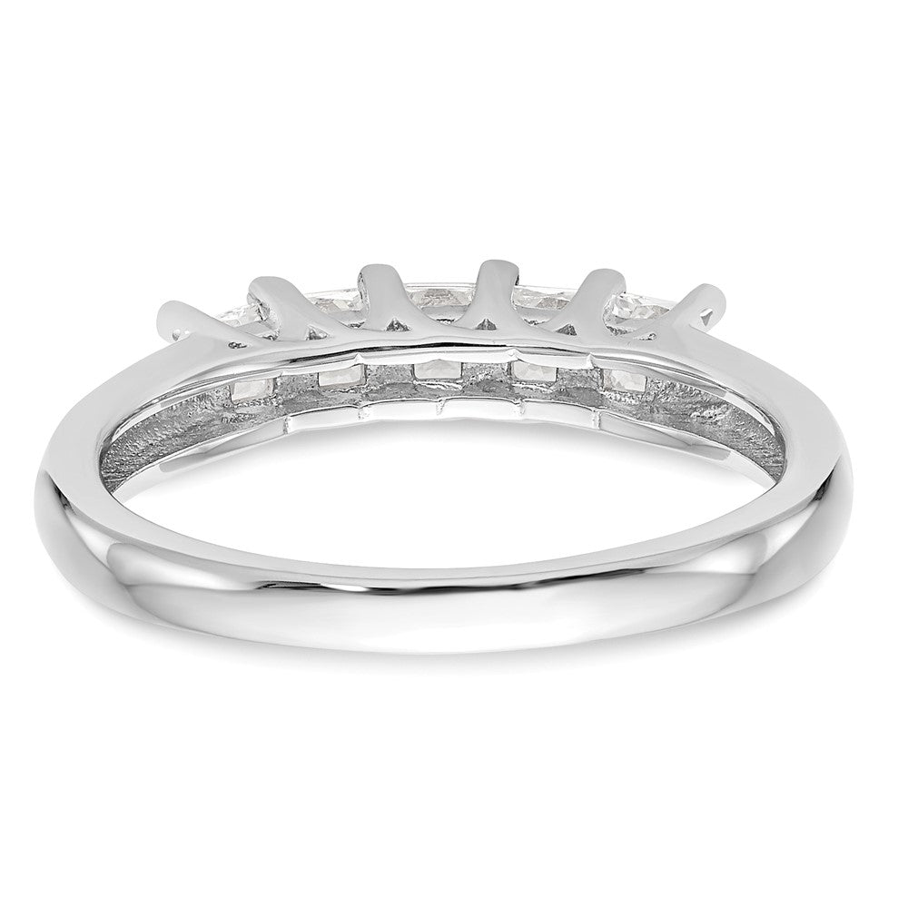 14K Weißgold Ehering mit 5 natürlichen Diamanten, 0,925 ct Gesamtgewicht