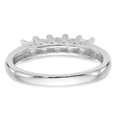 14K Weißgold Ehering mit 5 natürlichen Diamanten, 0,925 ct Gesamtgewicht