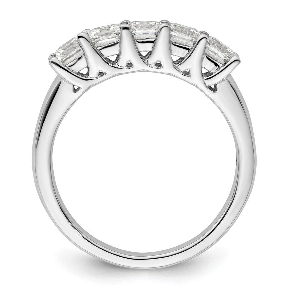 14K Weißgold Ehering mit 5 natürlichen Diamanten