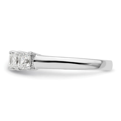 14K Weißgold Ehering mit 5 natürlichen Diamanten