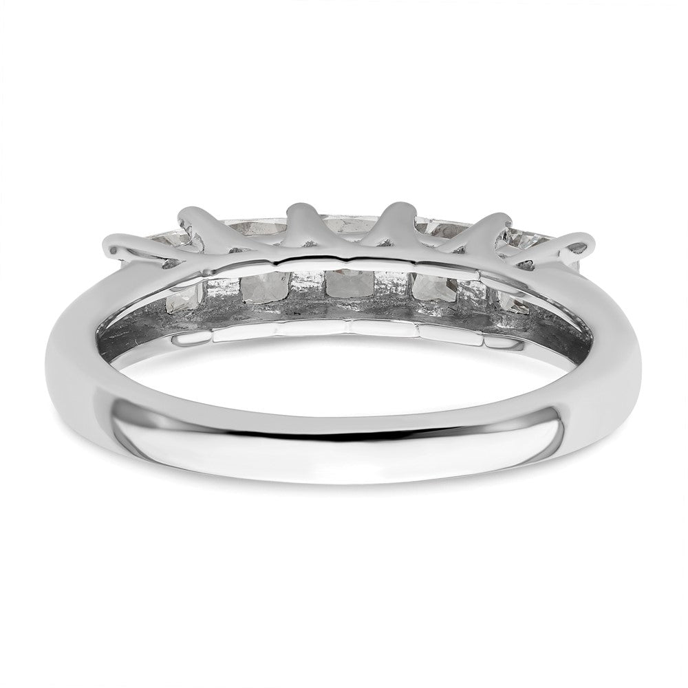 14K Weißgold Ehering mit 5 natürlichen Diamanten