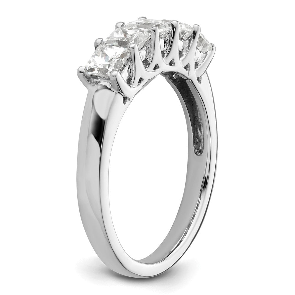 14K Weißgold Ehering mit 5 natürlichen Diamanten